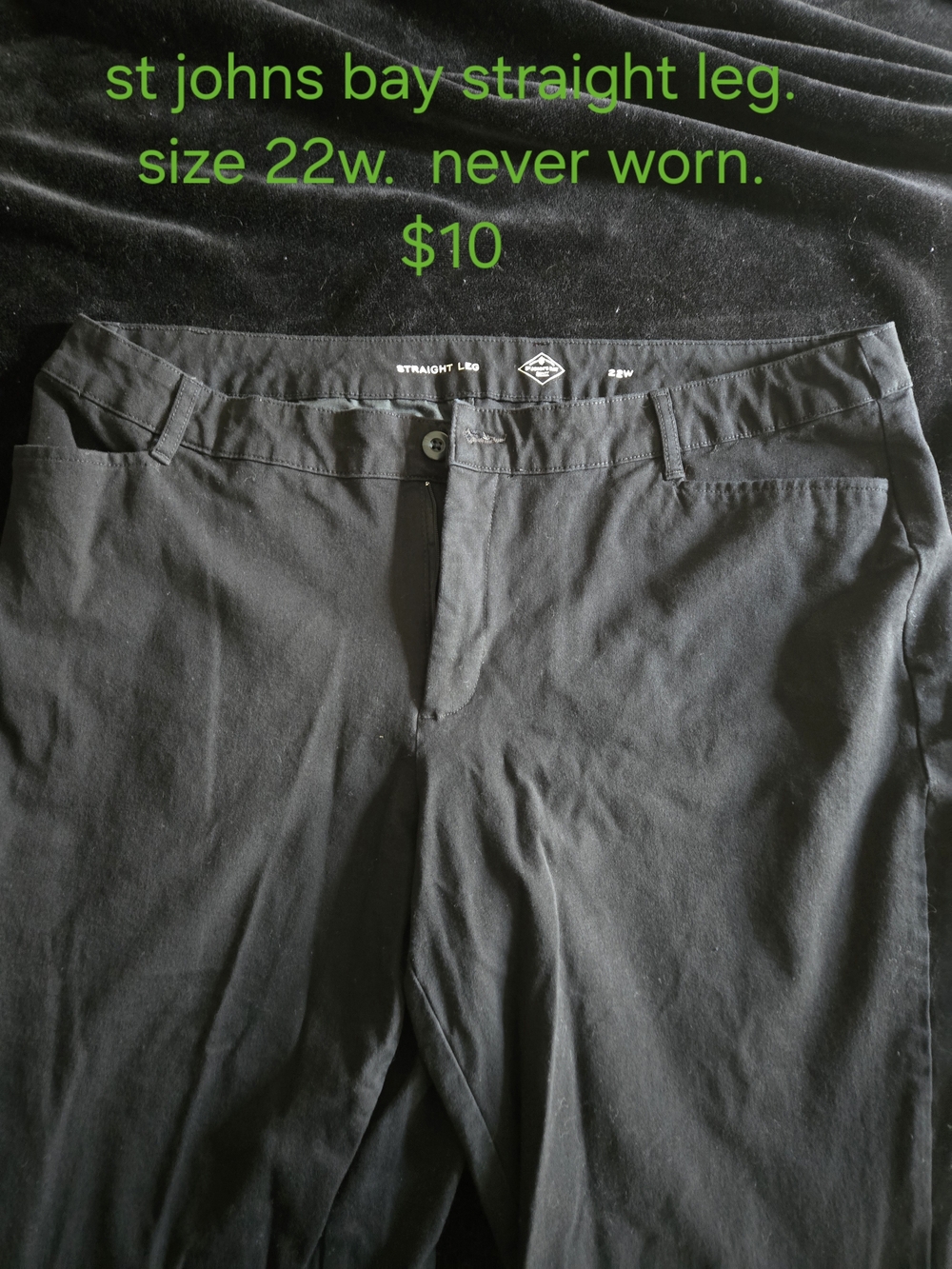 St. John's Bay Black Straight Leg Chinos
